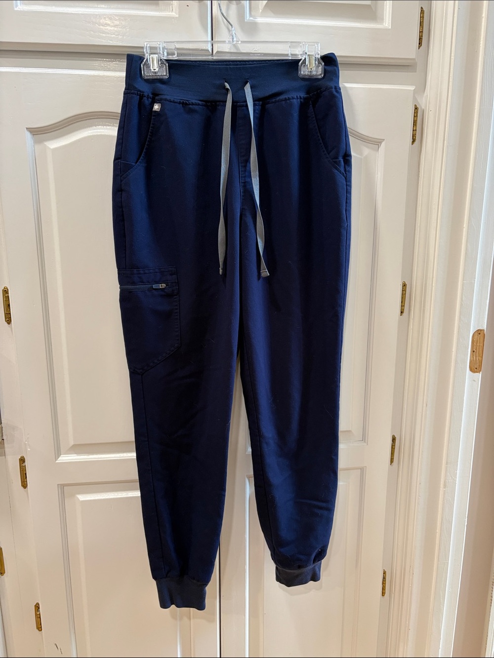 Figs Men's Navy Drawstring Joggers with Zip Cargo Pocket